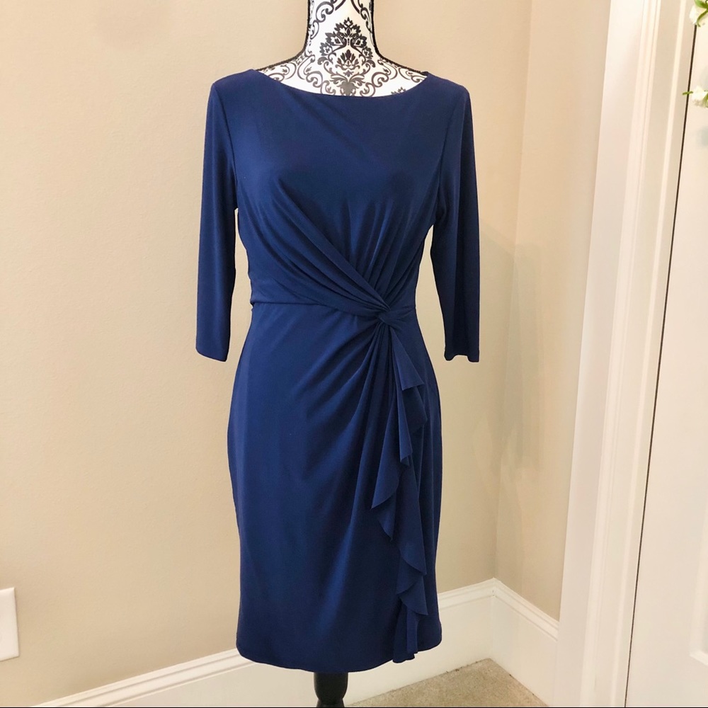 Lauren Ralph Lauren Side Twist Knot Dress 10P